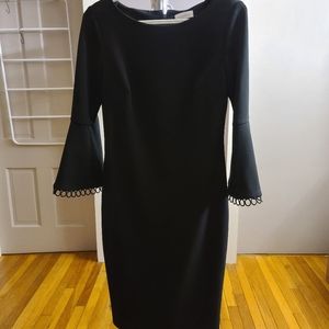 Calvin Klein Bell Sleeve Dress w/ Circle Trim